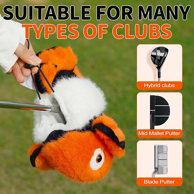 mytag Funny Putter Headcover, Premium Plush Animal Putter Cover for Blade/Mallet
