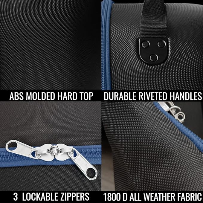 CaddyDaddy Enforcer Golf Travel Bag Crush Resistant Hard Top Protection, 1 Year Full Replacement Coverage, Durable Thick Nylon, Wheels & Lockable XL Zippers. Case for Transporting Clubs on Airlines