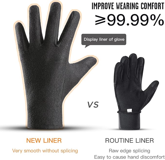 FOXLVDA 10℉ Winter Gloves Men Women, Waterproof Windproof Thermal Touch Screen with Non-Slip Grip and Warm Lining for Cold Weather Cycling Driving Hiking Running Golf Ski Snow Ski Sports Daily Work