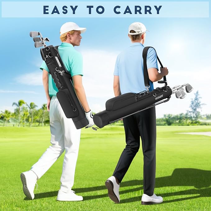 Findway Golf Stand Bag, Small Golf Bag for The Driving Range, Par 3 and Executive Courses, Lightweight Golf Club Carry Bag with Ball Holder and Pockets for Men Women