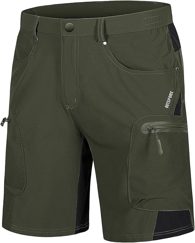 TACVASEN Men's Hiking Cargo Shorts 10" with Zipper Pockets Quick Dry Casual Stretch Golf Work Short Outdoor Summer