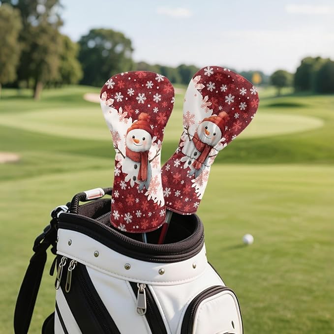 Golf Club Head Covers for Club Protective, Waterproof PU Leather Driver Fairway Wood Hybrid Head Cover