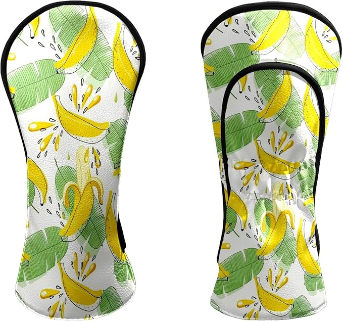 Premium Leather Golf Club Headcovers,Mango Pattern Fits Driver Hybrid Fairway 3/5 Wood,with Scratch-Resistant Lining, Gift for Men and Women