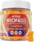 Vegan Iron Gummies Supplement with Vitamin C, B12, Folate & Turmeric - Energy & Immune Health | Gummy Iron Bisglycinate 18mg Gentle & Non-Constipating for Iron Deficiency, Anemia Women Men, 1 Pack