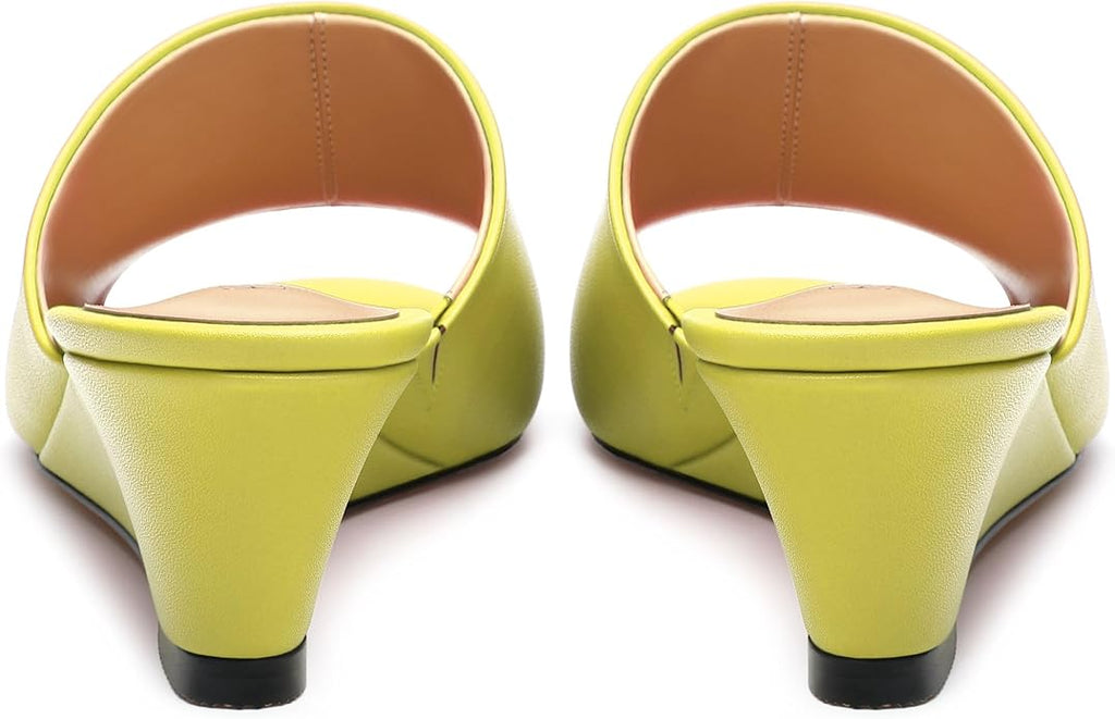 Wedge Sandals for Women Open Toe Wedge Heels Womens Matte High Heel Sandal Round Toe Heeled Wedge Sandals Slip on Casual shoes 2 inch