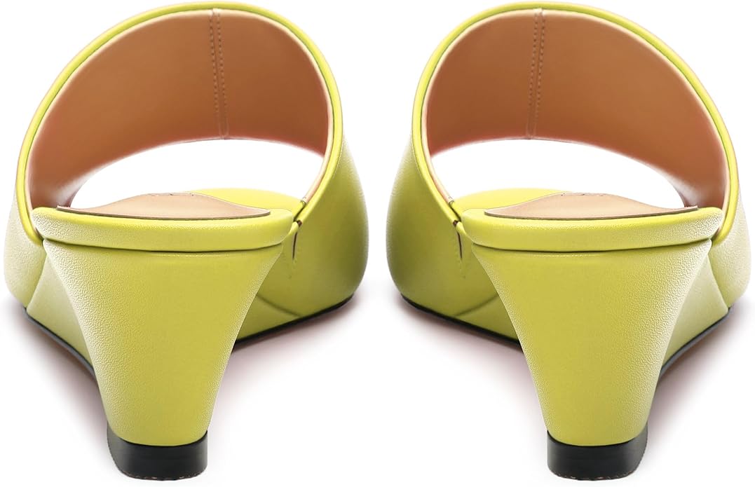 Wedge Sandals for Women Open Toe Wedge Heels Womens Matte High Heel Sandal Round Toe Heeled Wedge Sandals Slip on Casual shoes 2 inch