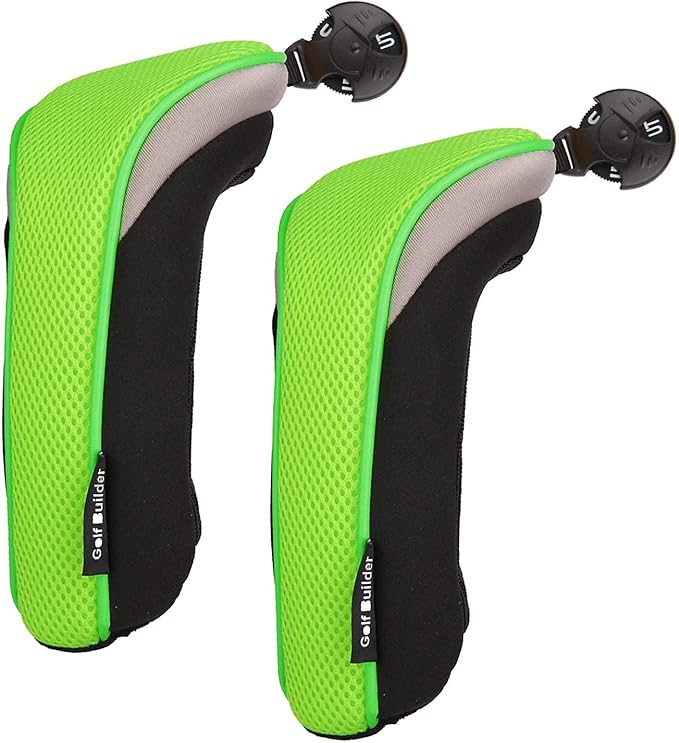 Golf Builder 2pcs/Set Golf Club Hybrid Head Covers Utility UT Cover with Interchangeable Number Tag