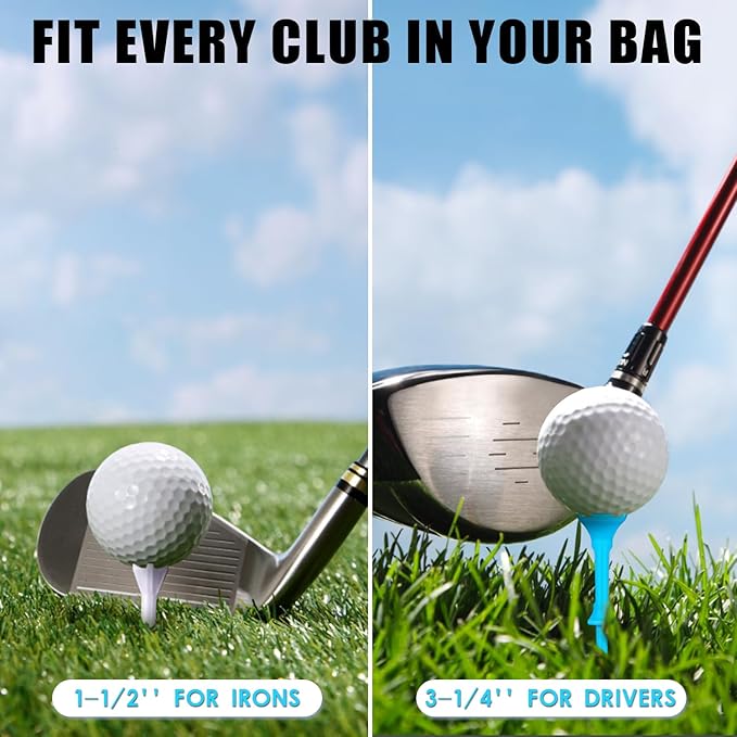 High Perfomance Material Golf Tees, Unbreakable & Stability Professional Golf Tees, Perfect Tee Height at Every Shot Golf Tees