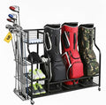 4-in-1 Golf Bag Storage Organizer,Extra Large Capacity Golf Storage Rack Holder for Garage & Basement, Heavy Duty Golf Club Storage Stand Holds Golf Bags, Clubs, Balls & Golf Equipment Accessories