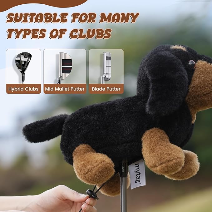 mytag Funny Putter Headcover, Premium Plush Animal Putter Cover for Blade/Mallet