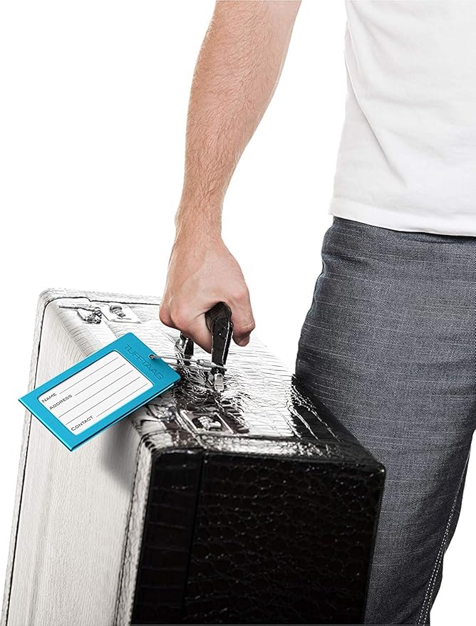 Luggage Tags Business Card Holder by TUFFTAAG - Durable Travel ID Bag Tag in Multiple Color Options, Perfect for Suitcases, Backpacks, and Carry-Ons, Easy Identification, Secure and Stylish