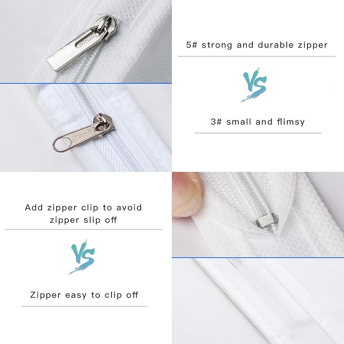 Ruibo Hanging Garment Bags For Storage,Clear Garment Cover,Dress,Suit Bags With Study Full Zipper For Closet Storage And Travel,6 Pack/6pcs