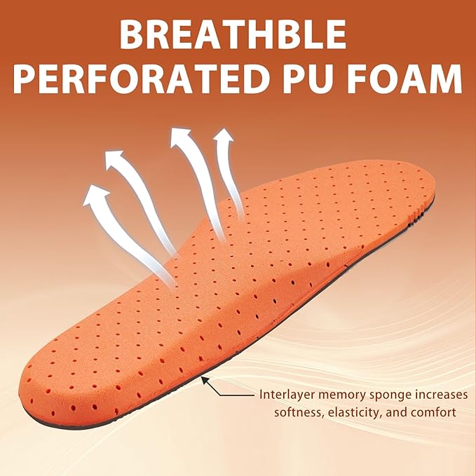 Shoe Inserts for Men and Womem Sport Shoe Insoles Memory Foam Insoles Excellent Shock Absorption and Cushioning for Feet Relief, Comfortable Insoles for All Day Energy in Running, Walking, and Work