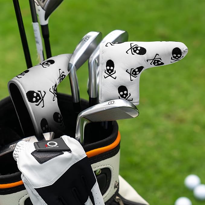 FINGER TEN Golf Blade Putter Cover Premium Synthetic Leather Stylish Design, Universal Headcover Waterproof Protection, Durable Headcovers Covers Fit Most Blade Putters for Men Women