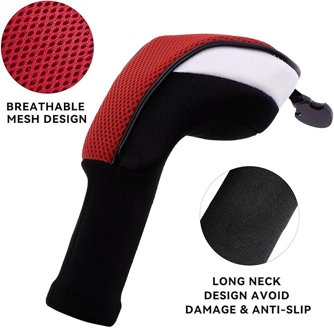 Golf Club Head Cover for Driver Fairway Hybrid 3 Pcs Woods Headcovers, Golf Accessories Head Covers Set with Interchangeable No. Tags 3 4 5 7 X Golf Accessories for Men Women