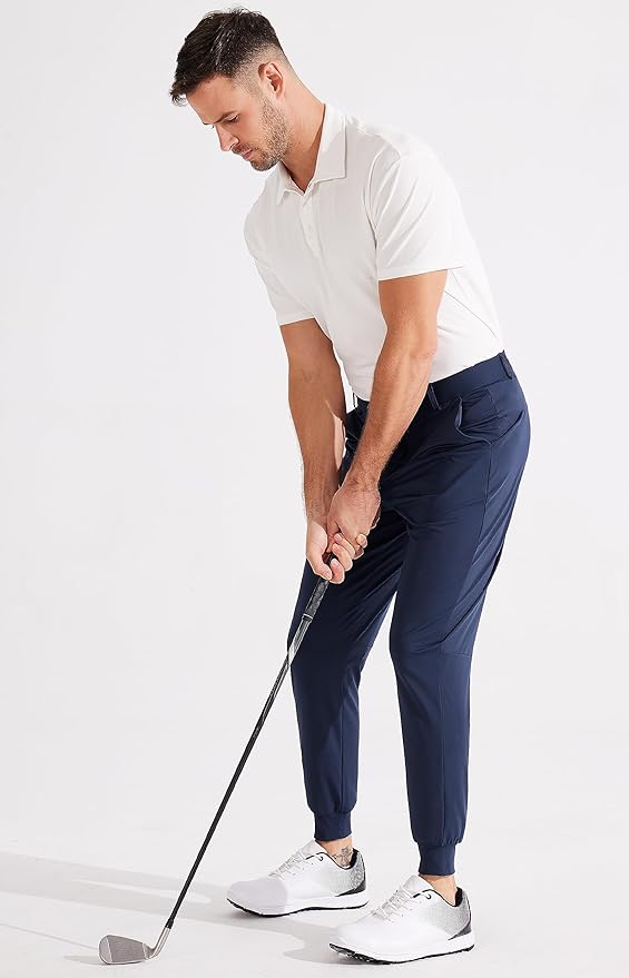 Libin Men's Golf Pants Joggers Lightweight 3 Pockets Slim Fit Soft Stretchy Tapered Work Dress Athletic
