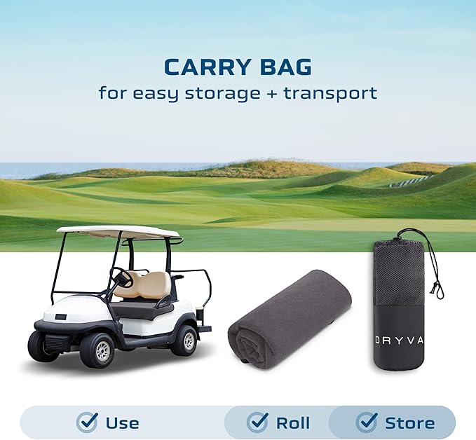 Dryva Waterproof Golf Cart Seat Cover – EZGO TXT RXV/Club Car DS Precedent – Non-Slip, Washable Microfiber Seat Towel – 2/4 Person Seats, All Weather
