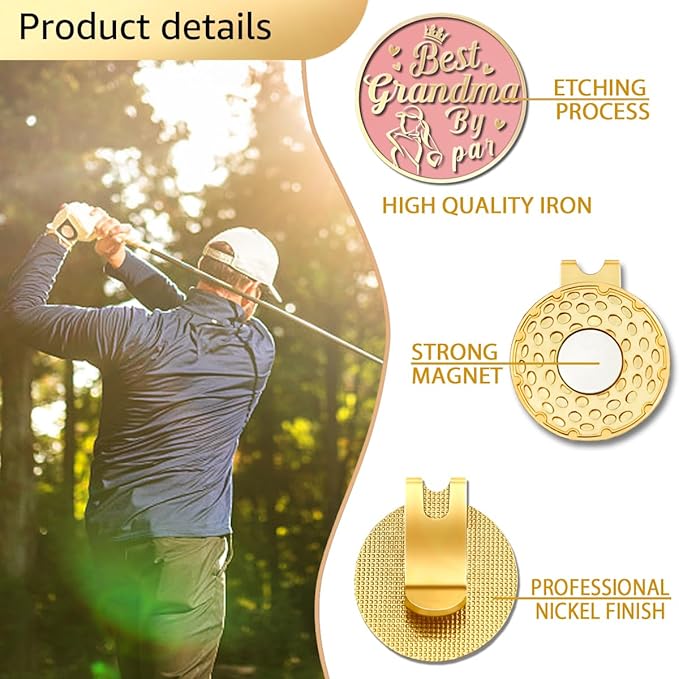 Pink Golfer Ball Marker with Magnetic Hat Clip, Funny Golf Accessories Gifts for Men Women, Novelty Birthday Gifts for Men Women Golfer Fan