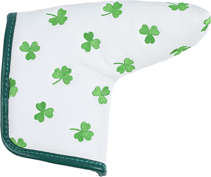Golf Club Headcover, Premium Leather Embroidery Mallet Putter Cover Blade Head Covers, Stylish Golf Accessories, Great Golf Gifts for Men and Women Golfers