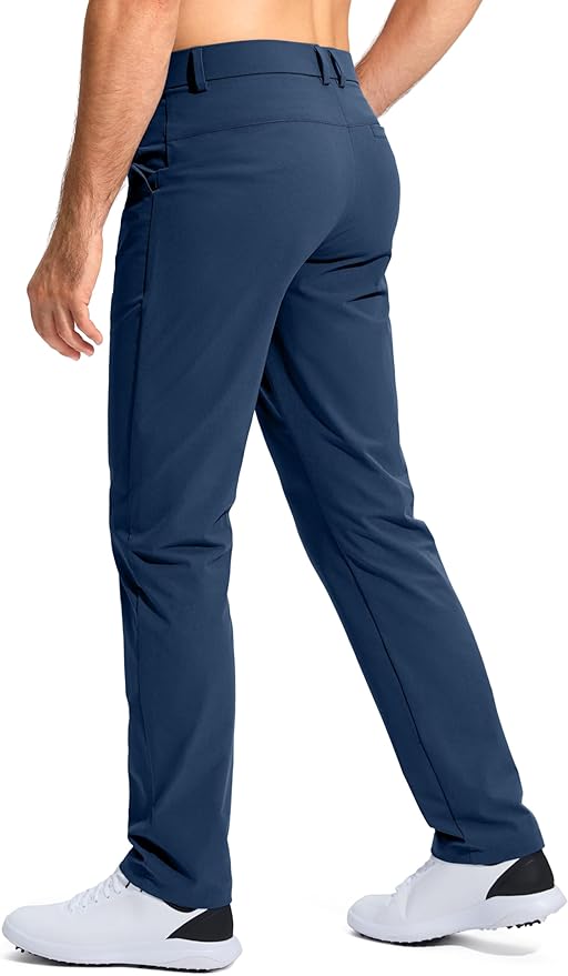 Pudolla Men's Golf Pants Stretch Work Dress Comfy Pants 30"/32"/34" Lightweight Quick Dry Casual Slacks Trousers with Pockets