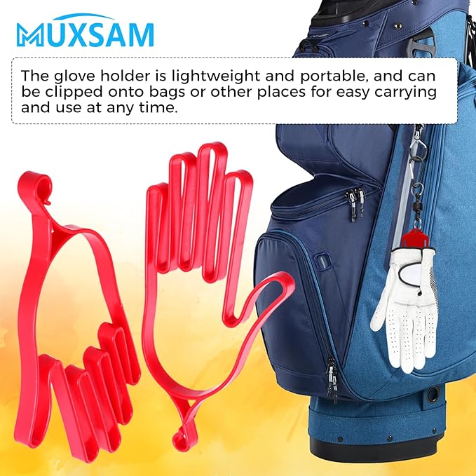 MUXSAM Golf Gloves Stretcher Holder Keeper Hanger Gloves Support Frame Golf Gloves Holder Rack Dryer Shaper Tool Accessories for Golfer Gloves Maintenance(1 Pair 2Pcs)