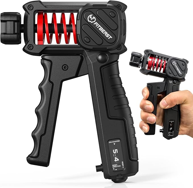 FitBeast Grip Strength Trainer with Built-In Counter, Adjustable Hand Gripper Strengthener 30–130LB, Forearm Strengthener for Office & Home Training