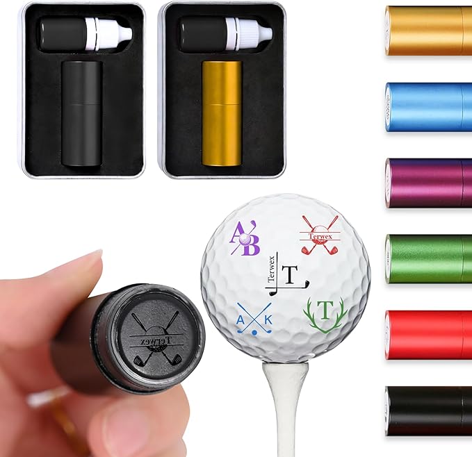 Custom Golf Ball Stamp - Personalized Golf Balls Marker Stamp with Monogram Design - Waterproof Logo Golf Ball Stamper Golf Accessories - Customized Father's Christmas Birthday Gift for Dad Son