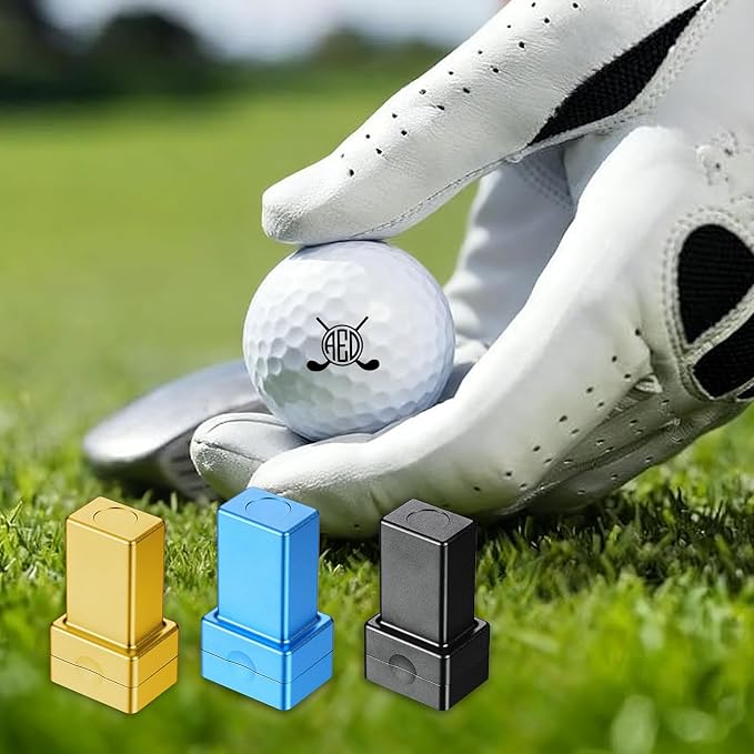 Custom Golf Ball Stamp Personalized Name Monogram Golf Ball Stamper Waterproof Golf Ball Marker Accessories Gifts for Men, Dad, Golfers
