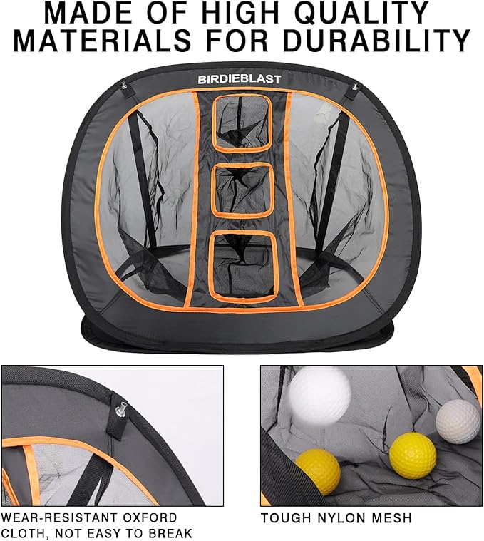 Professinoal Golf Chipping Net with Golf Hitting Mat,12 Practice Foam Balls and 2 Pixing Pins, for Indoor and Outdoor Target Chipping Training