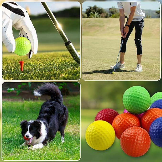 50 Pcs Foam Golf Practice Balls, Limited Flight Foam Practice Balls Stress Relief Sports Stress Ball Realistic Feel Elastic Soft Foam Golf Balls for Indoor or Outdoor Backyard, That Come in 5 Colors
