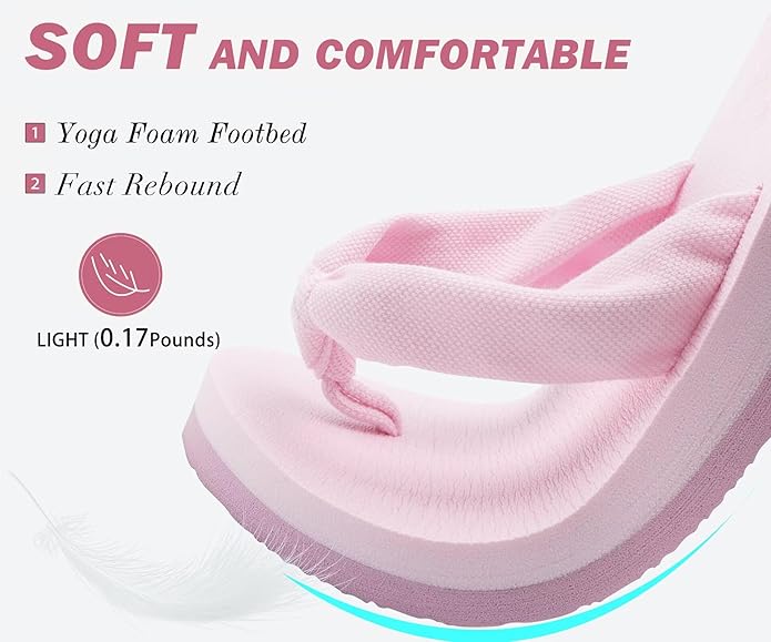 KuaiLu Flip Flops for Women with Arch Support Yoga Mat Comfortable Summer Beach Walking Thong Cushion Sandals Slip On Indoor Outdoor