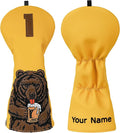 Golf Club Head Cover Golf Head Cover Driver Headcover Fairway Wood Headcover Hybrid Club Head Cover Golf Blade Mallet Putter Cover Beer Bear