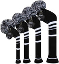 Scott Edward 1/3/4PCS Multi-Style Optional Individualized Knit Golf Club Head Covers, Driver Wood(460cc) Fairway Wood and Hybrid(UT)，for Male/Female Golfers,Custom