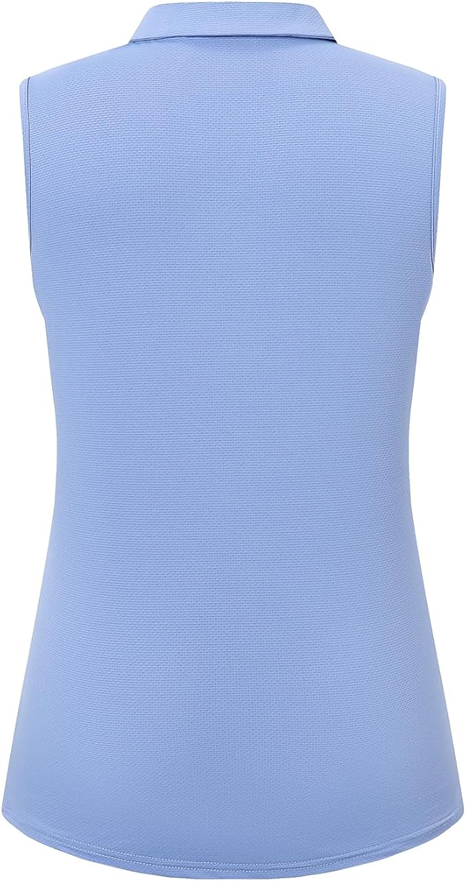 Womens Sleeveless Golf Polo Shirts Lightweight Tennis Sport Tops