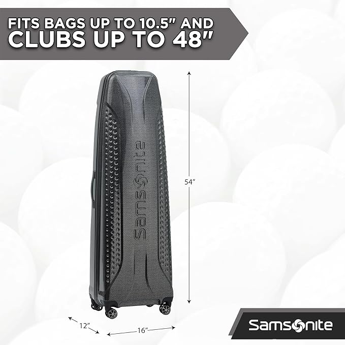 Samsonite Tour Pro Golf Hard Case Golf Travel Bag, Lightweight & Durable ABS Shell, 360 Degree Multi-Directional “Shark Wheels”