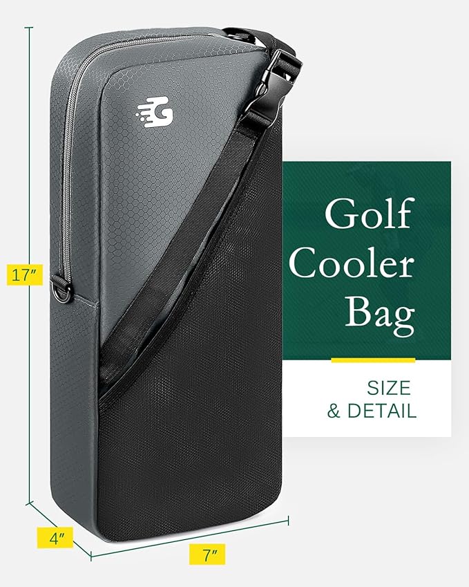 Golf Cooler Bag with Ice Packs - Golf Gifts for Men Fits in Golf Bags Golf Accessories Fathers Day Dad Gifts from Daughter Son Wife - Keeps 6 Beer Cans or 2 Wine Bottles Cold for Hours
