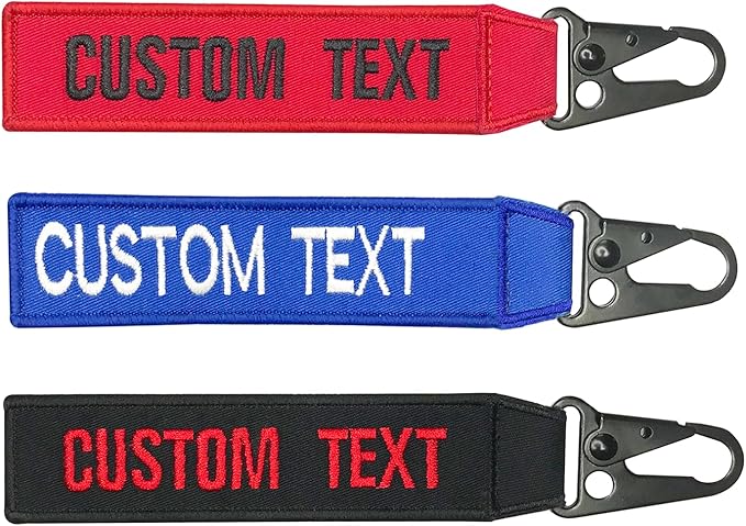 mvcen Personalized Embroidery Keychain, Custom Name Tag Personalized Keychain Custom Luggage Tags Key Ring Accessories for Crate, Backpacks, Car, Keyring, Gift