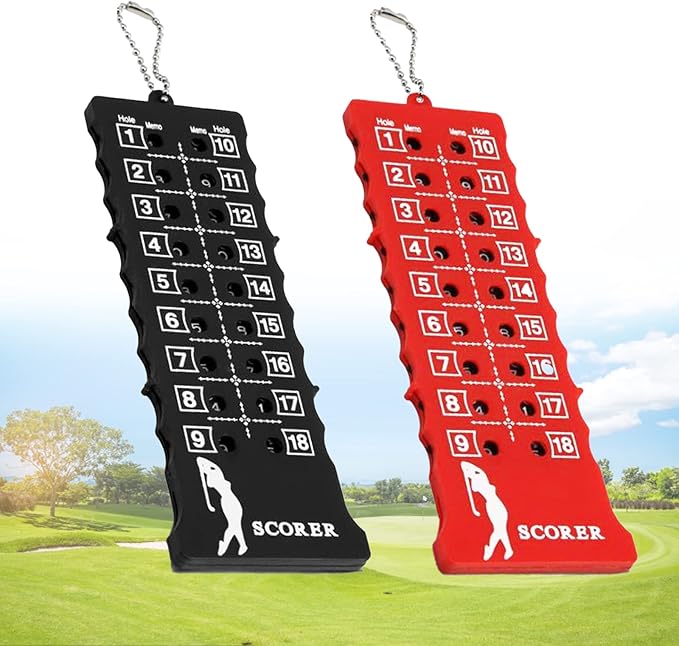 Golf 18 Holes Counters - Golfer Tracking Stats Scoreboards for Training Practice Competition, 2 PCS (Black and Red)