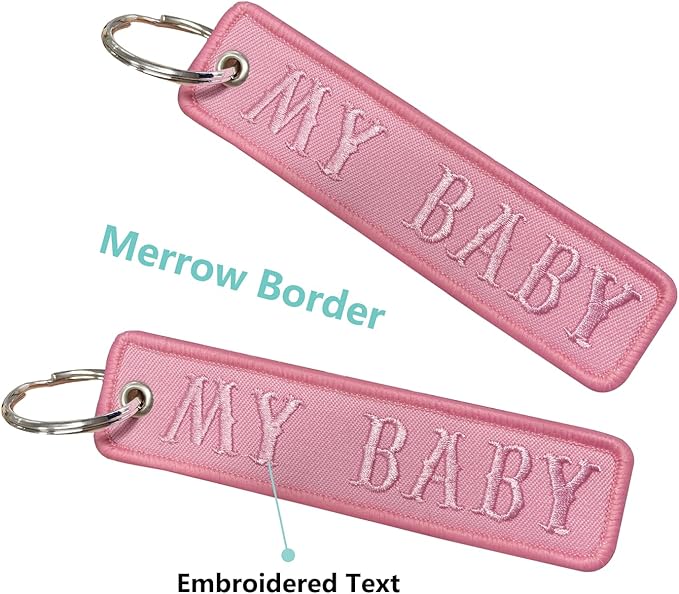 N A Custom Embroidery Keychain, Personalized Keychain 1 PC, Car Key Chains for Men Double Side, Cute Keychains for Women (Fabric)