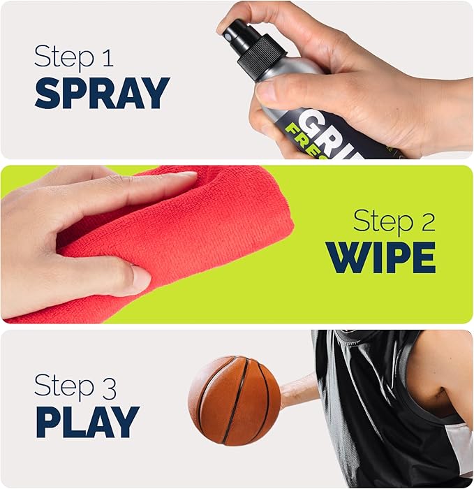 Grip Spray – 2-in-1 Golf Club Cleaner & Restorer for Basketball Shoe Soles, Soccer Gloves, Baseball Bats, Tennis & Pickleball – 5oz