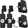 Golf Club Cleaner Brush Kit – Golf Club Cleaning Accessories Include Spray Bottles, Towels, Brush Covers & Retractable Clips – Must-Have Golf Gifts for Clean Shots (1 & 2 Pack)
