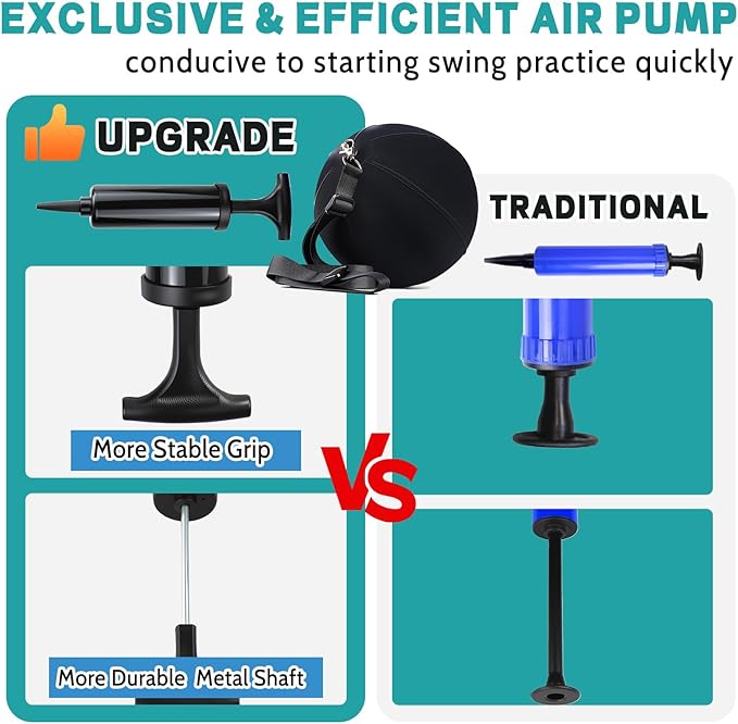 Golf Training Aid, Smart Ball for Golf Swing Trainer, Golf Training Ball Between Arms - Connector & Hanger Golf Practice Equipment, Inflatable Golf Swing Ball - Posture Correction for Beginners