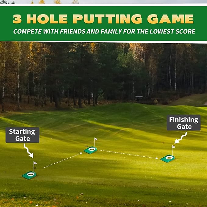 Sotiff Golf Putting Practice Cup Hole Training Aids Golf Accessories Training Putters with Plastic Flag for Adult Office Garage Yard Indoor Outdoor Practice