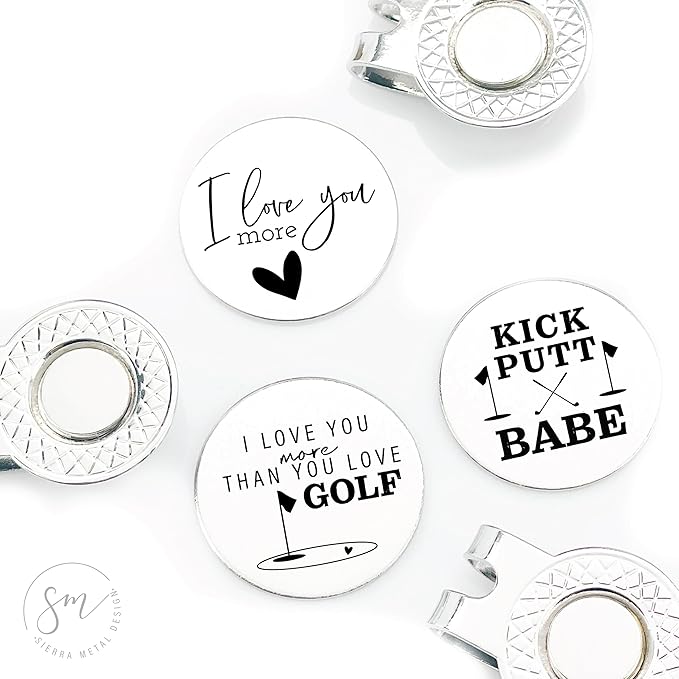 Love Golf Ball Markers Set of 3 – I Love You More, More Than Golfing, Kick Putt Babe-Golf Ball Markers Valentines Day Christmas Birthday Love Golf FBA-LOVE-3-GOLF