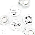 Love Golf Ball Markers Set of 3 – I Love You More, More Than Golfing, Kick Putt Babe-Golf Ball Markers Valentines Day Christmas Birthday Love Golf FBA-LOVE-3-GOLF