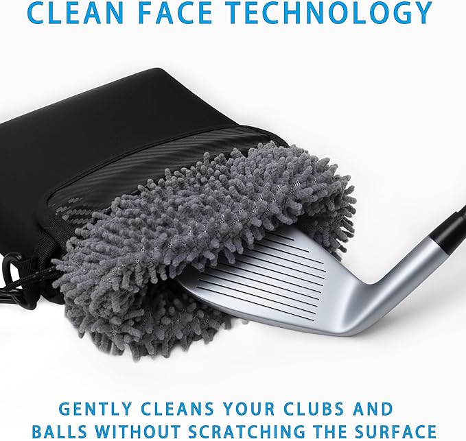 Golf Cleaning Kit Accessories,Golf Club Ball Cleaning Bag,Gift for Christmas,Club Ball Cleaning Bag,Club Brush with Water,Divot Repair Tool,Club Sharpener-Gifts for Men&Women