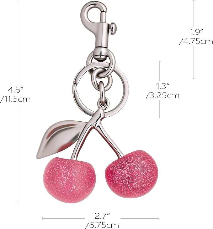 Cherry Bag Charm Purse Handbag Charm Cherry Car Accessories KeyChain Gift for Women Mothers Day Christmas Valentine