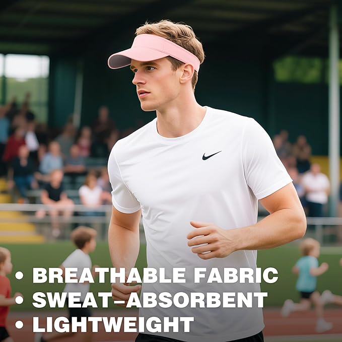 Sun Visor Hat Breathable Visors Sport Golf Visor Adjustable Velcro Sun Cap UV Performance Hats for Women Men