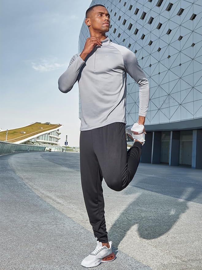 NORTHYARD Quarter Zip Pullover Men Running Shirt Long Sleeve Moisture Wicking Quick Dry Athletic Workout Shirts