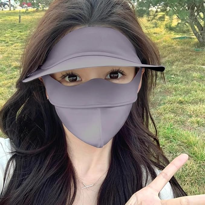 Breathable UV Face Cover Visor UPF 50+ Women Summer Face Covering Eye Protection Sunscreen Mask Sports Face Cover